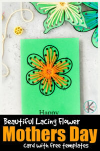 Celebrate Mom with a beautiful mothers day gift! This flower craft includes a Mother's Day card template and lovely printable mothers day card to color pdf.