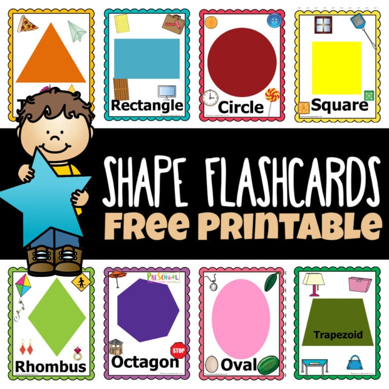 FREE Printables Shape Flashcards and Scavenger Hunt Preschool Activity