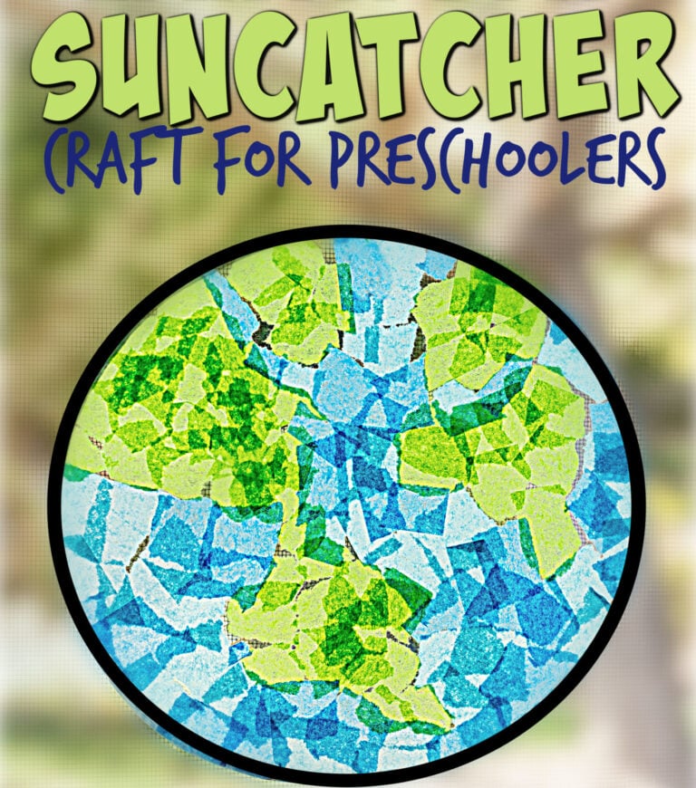 Planet Earth Day Suncatcher Craft for Preschoolers