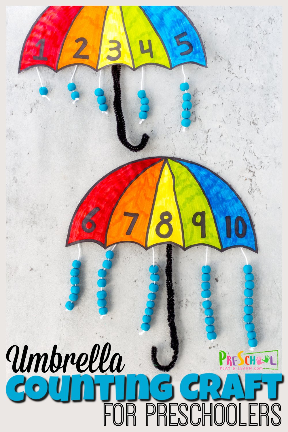 ð Spring Umbrella Counting Crafts for Preschoolers
