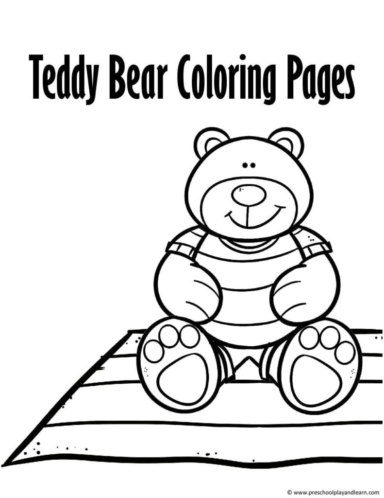 Teddy bear coloring sheet