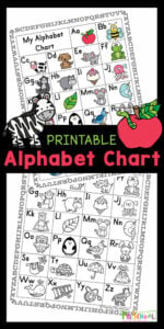 Young children will have fun learning the letters of the alphabet from A to Z and sounds they make with this colorful alphabet chart. This alphabet chart for kids is handy for early learners such as toddler, preschool, pre-k, kindergarten, and first grade students. There are so many uses for an abc chart for kids at home, homeschooling, and in the classroom. Simply download pdf file with alphabet chart pirntable and you are ready to play and learn!