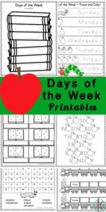 Days of the week worksheets