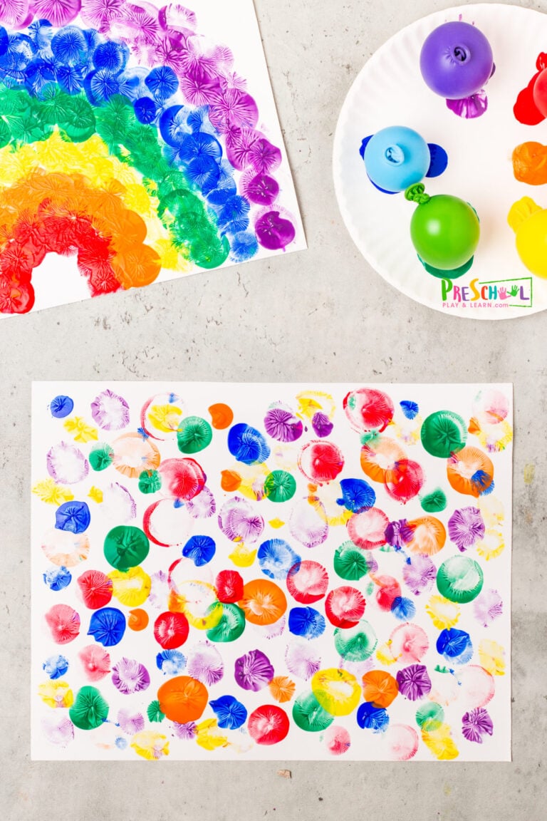 Balloon Painting Art Project for Toddlers and Preschoolers