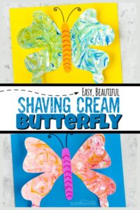 shaving cream butterfly craft