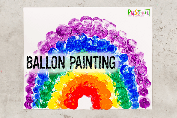 rainbow balloon painting craft for toddlers and preschoolers