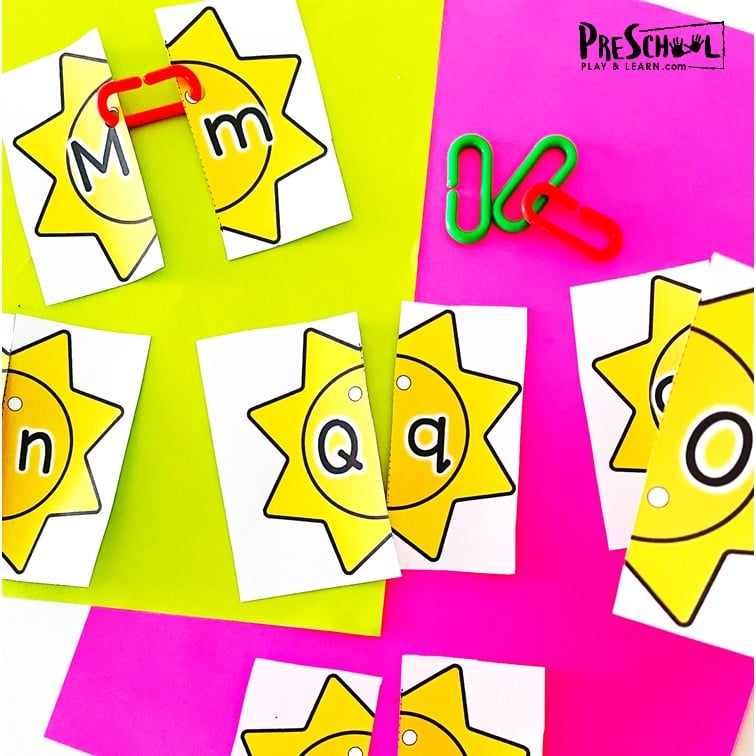 FREE Printable Sun Letter Matching Summer Activity for Preschoolers