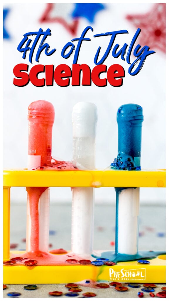 Kids will have fun make some red white and blue science with this fun independence day activity! This fun project allows kids to try an easy chemistry experiment with a twist for a EPIC 4th of July activities. This fourth of July science is perfect for toddler, preschool, pre-k, kindergarten, first grade, and 2nd graders too. Try this fourth of July science experiments at home, summer camp, as part of summer learning, or as part of cool kids activity for your 4th of july party.