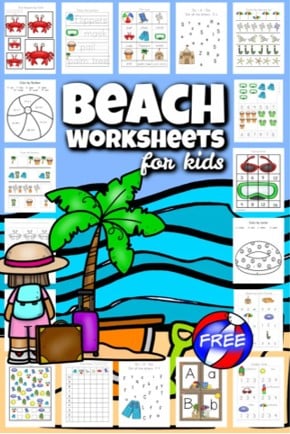 FREE Summer Count & Trace w/ Sand Castle Activities for Preschoolers