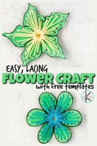 easy lacing flower craft for kids with free printable template