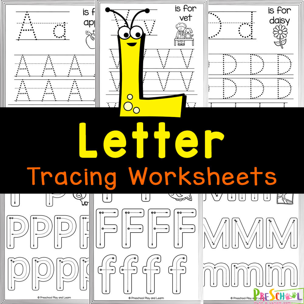 Handy letter tracing worksheets for preschoolers and kindergarten! These free printable preschool worksheets work on letters A to Z.