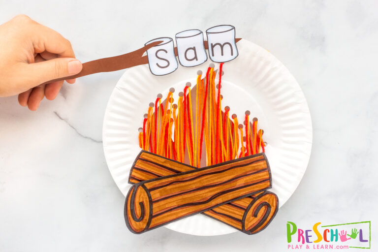 Camping Name Craft for Preschool Kids