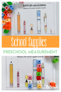 This back to school activity is a fun way for preschool, pre-k, and kindergarten age kids to learn about measuring! These preschool measurement activities us a measurement worksheets along with manipluatives for a FUN, hands-on math activity for preschoolers.  By using manipulative we are able to engage our kids in math and creative thinking skills. Simply print back to school worksheet and you are ready to play and learn!
