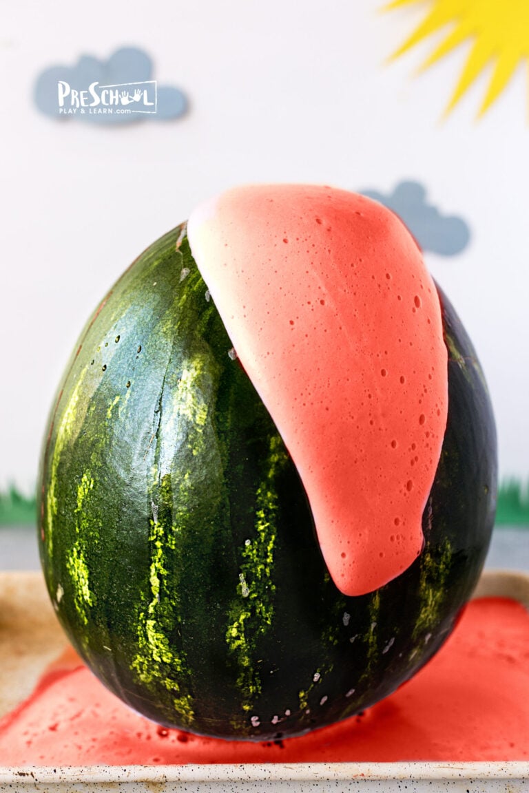 Watermelon Volcano Experiment – Summer Activity for Preschoolers
