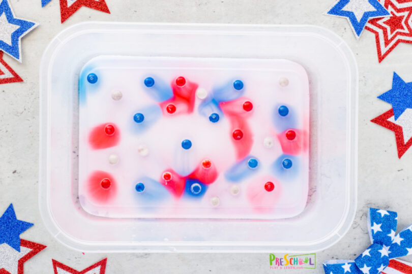 🦅 Red White and Blue Candy Science Experiment for Independence Day