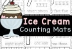 Cute Ice Cream Printables that use playdough number mats to work on numerals 1-10, tracing numbers, and more! Fun summer activity!
