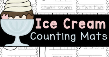 Cute Ice Cream Printables that use playdough number mats to work on numerals 1-10, tracing numbers, and more! Fun summer activity!
