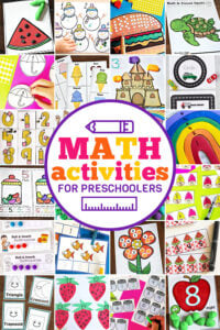 Help kids learn Preschool Math with these fun, creativem and free math activiteis for preschoolers! We've included preschool math games, preschool math activities, preschool math worksheets, tracing numbers, and lots of counting and number games too! We have both free printable preschool math and lots of  hands-on activities because kids learn best when they are having FUN!