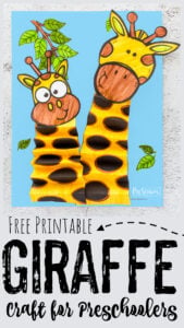 This super cute giraffe craft for preschoolers is such a fun, simple project that will delight young children. All you need to make this animal craft for kids are crayons, scissors, glue, and our giraffee printable. Make this free printable crafts as part of an animal theme, g is for giraffe, zoo theme, or to celebrate world giraffe day on June 21st. Simply print girafffe craft template to make this giraffe paper craft with toddler, preschool, pre-k, kindergarten, first grade, and 2nd graders.