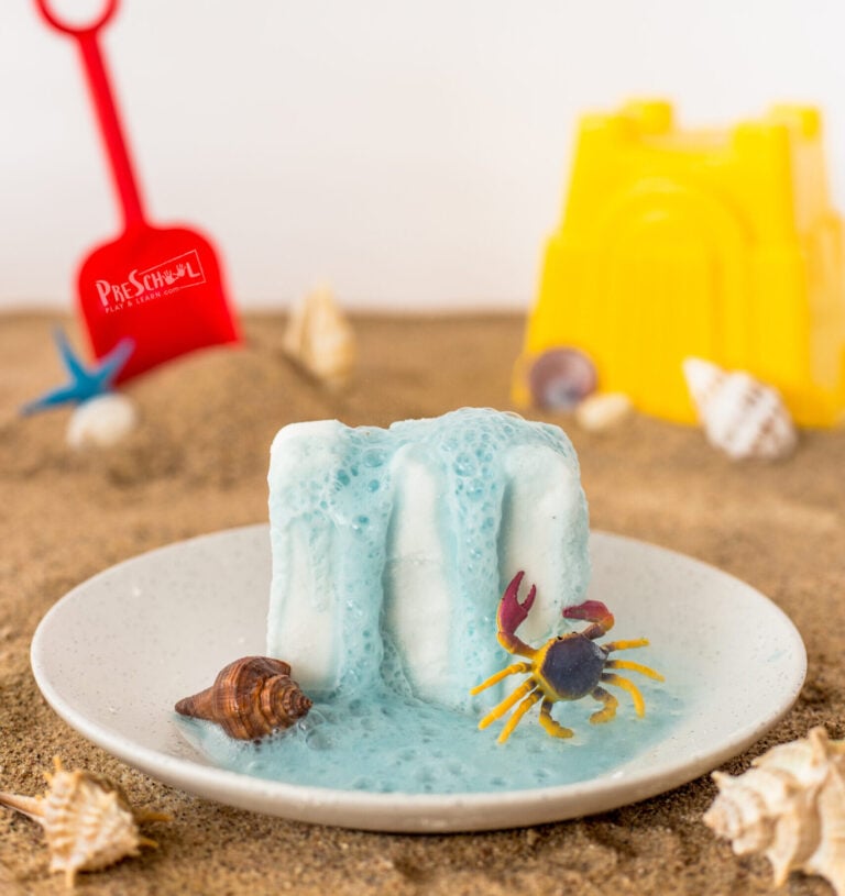 Summer Science Melting Sandcastle Experiment and Activity for Kids