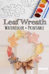 wreath leaft craft with free printable template