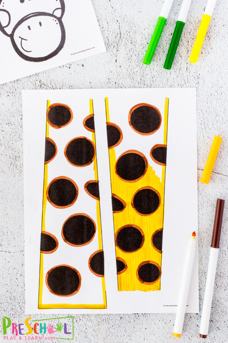 🦒 Cute FREE Printable Giraffe Paper Craft for Preschoolers