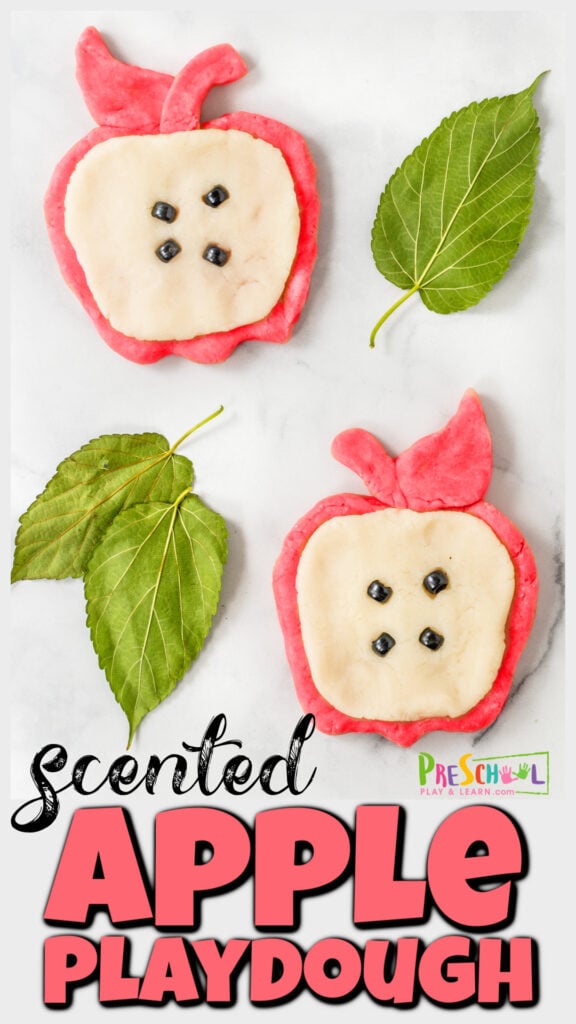 Young kids not only love playing with play dough, but it is great for strengthening hand muscles, sensory activity, and exploring creativity too. This apple playdough is a quick and easy-to-make autumn playdough to enjoy in September. Use this fall playdough recipe with toddler, preschool, pre-k, kindergarten, first grade, and 2nd graders too. Whether you use this apple playdoh as part of an apple theme or hands-on apple activities - this is sure to delight the senses!