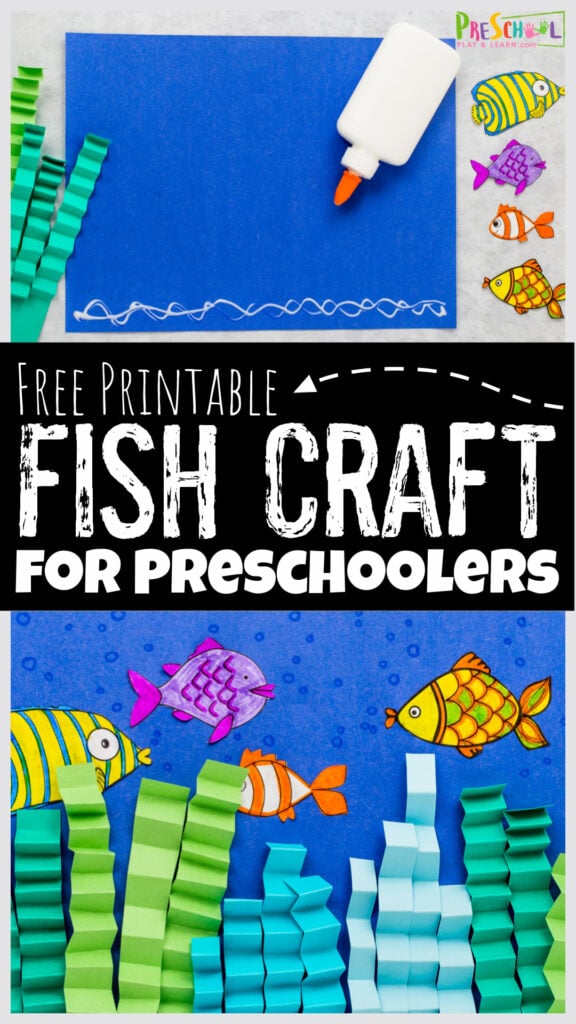 Dive under the sea with this super cute, free printable fish craft for preschoolers. All you need to make this fish art preschool, pre-k, toddler, kindergarten, first grade,and 2nd grade are a few simple materials including construction paper, crayons, our printable fish craft, scissors and glue. This easy fish craft is perfect for the letter f is for fish, o is for ocean, fish theme, or just a simple free printable crafts. Simply print fish craft template and you are ready to make this cool paper fish craft.