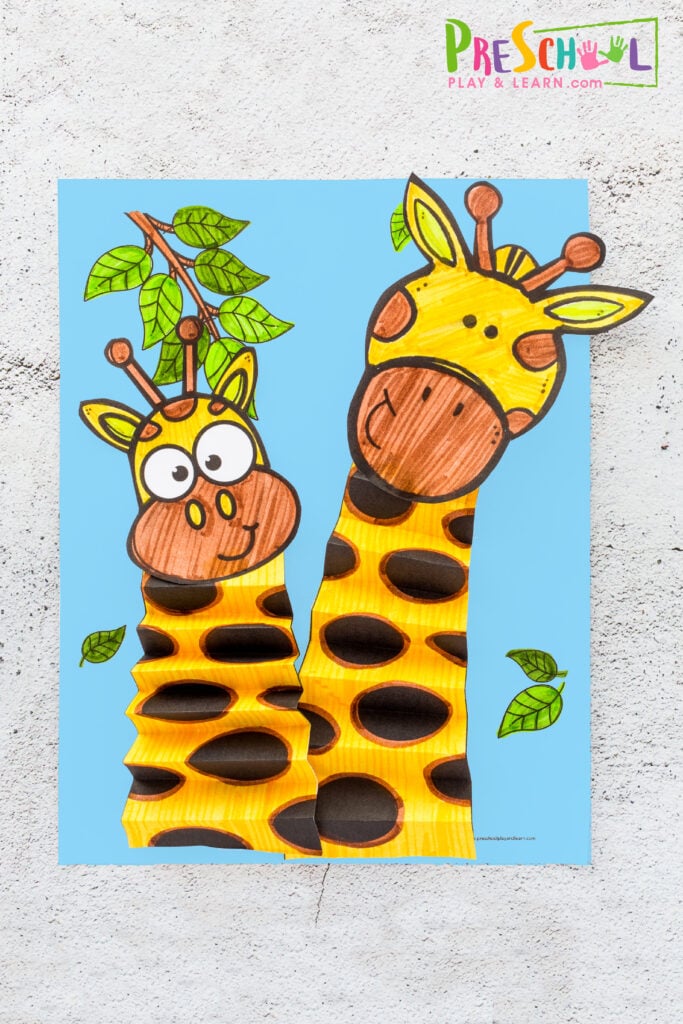 🦒 Cute FREE Printable Giraffe Paper Craft for Preschoolers