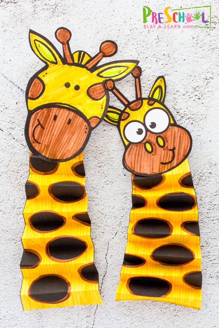 Printable Giraffe Paper Craft for Preschoolers