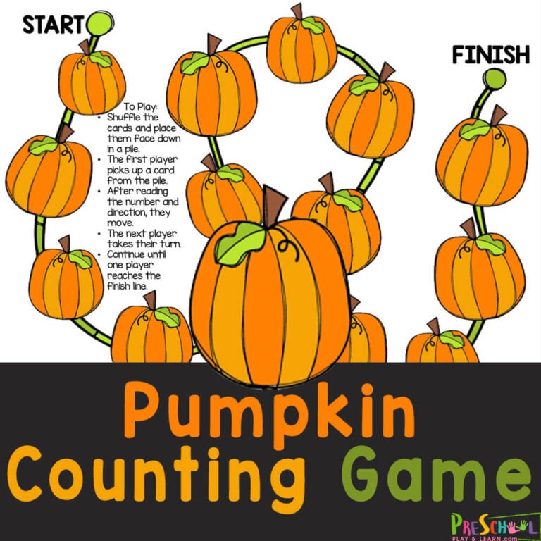 Pumpkin Math Counting Game for Preschoolers