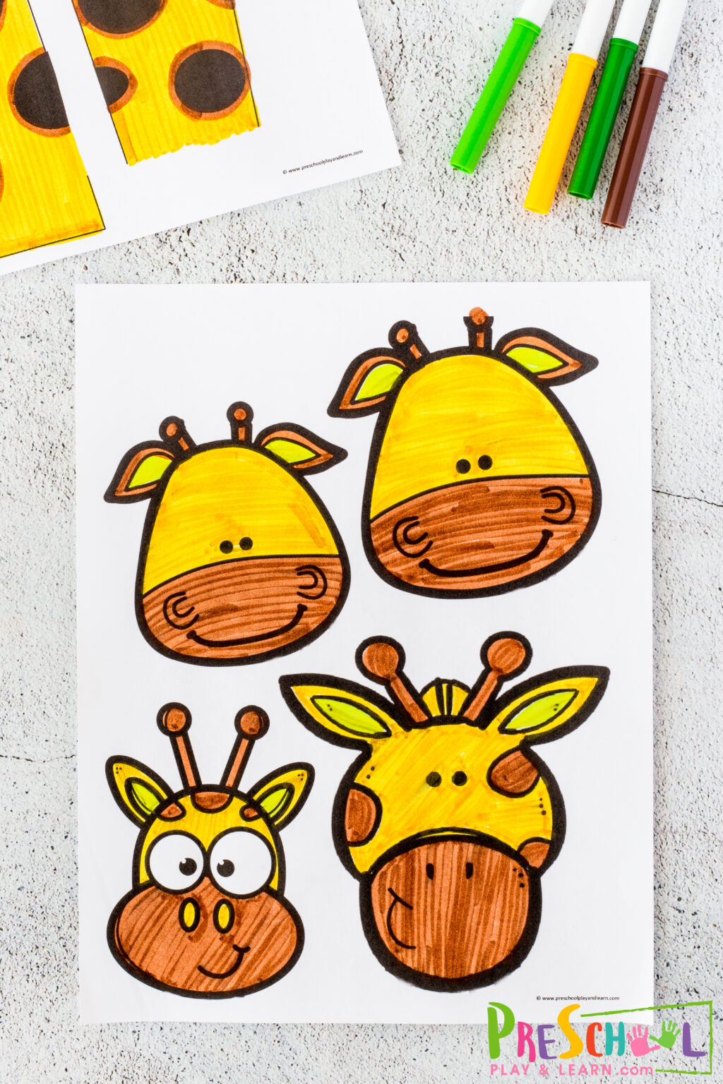 🦒 Cute FREE Printable Giraffe Paper Craft for Preschoolers
