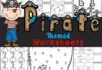 Cute, free printable pirate worksheets to practice math and litearcy skills with a pirate theme. Siimply print and work through activities.