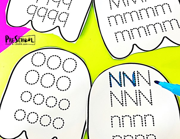 Practice abc letter tracing with this fun Ghost printable perfect for Octoboer. Quick and EASY halloween activities for preschoolers. 