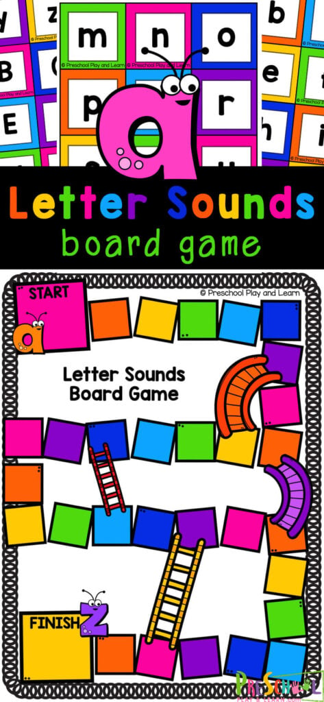 This Letter Sounds Games is a great way to work on initial sounds while playing a fun phonics game. Use this free printable beginning sounds game as part of a literacy or alphabet study or for extra work for toddler, preschool, pre-k, and kindergarten age kids. Simply print letter sounds printable and you are ready to play and learn with this hands-on phonics activity for children.