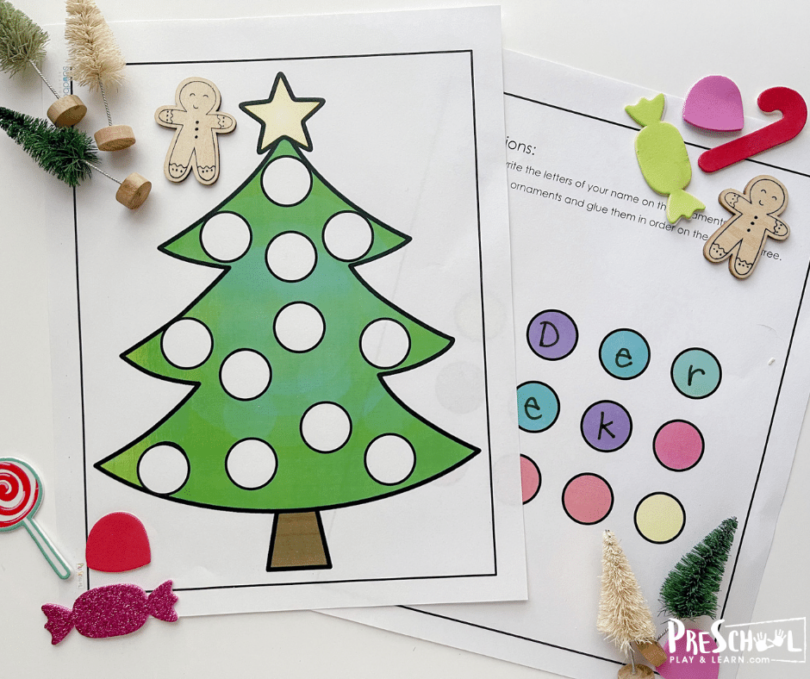 🎄 Christmas Name Craft and Activity for Preschoolers