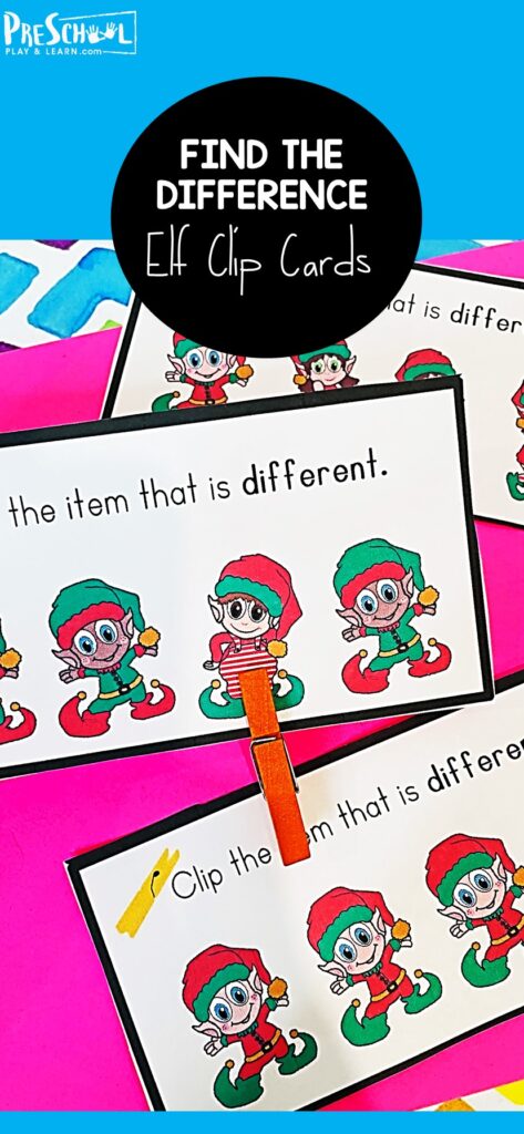 Looking for a fun way to get kids to practice basic concepts like Spot the difference? These task cards are perfect for the month of December, print them and include them in your task boxes for repeated practice! The best part about these cards is that they are almost no prep. Learners will identify the image that is different and then clip it.