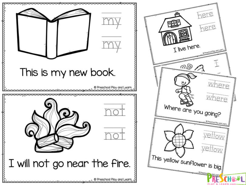 FREE Printable Sight Words Reader for Preschoolers