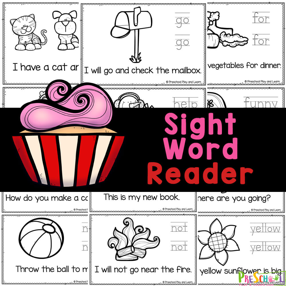 Grab this sight words reader is perfect for helping preschoolers practice reading and writing with fun printable activities for preschoolers.