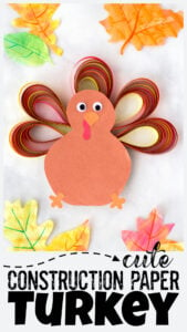This stunning turkey craft for kids is quick and easy to make with our free printable turkey template! Make this cute construction paper turkey to decorate for Thanksgiving as a creative turkey craft ideas. This thanksgiving crafts printable is perfect for toddler, preschool, pre-k, kindergarten, and first graders. Just follow our simple step-by-step instructions for how to make a turkey craft.