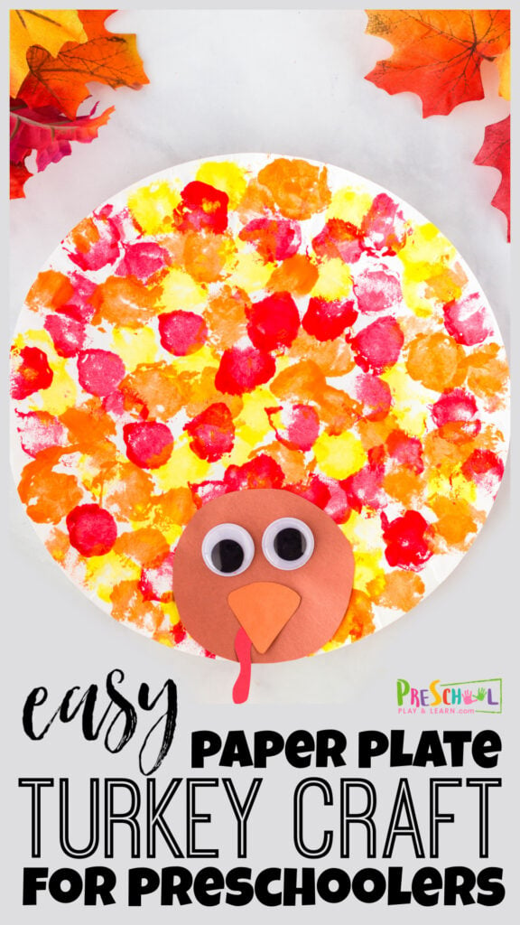 If you are looking for a fun, creative, and simple-to-make turkey craft for kids, you will love this cute turkey paper plate crafts for preschoolers! This paper plate turkey project uses common craft supplies in an easy method to produce a striking turkey art project for toddler, preschool, pre-k, kindergarten, and first graders to make as they celebrate Thanksgiving and fall in November.