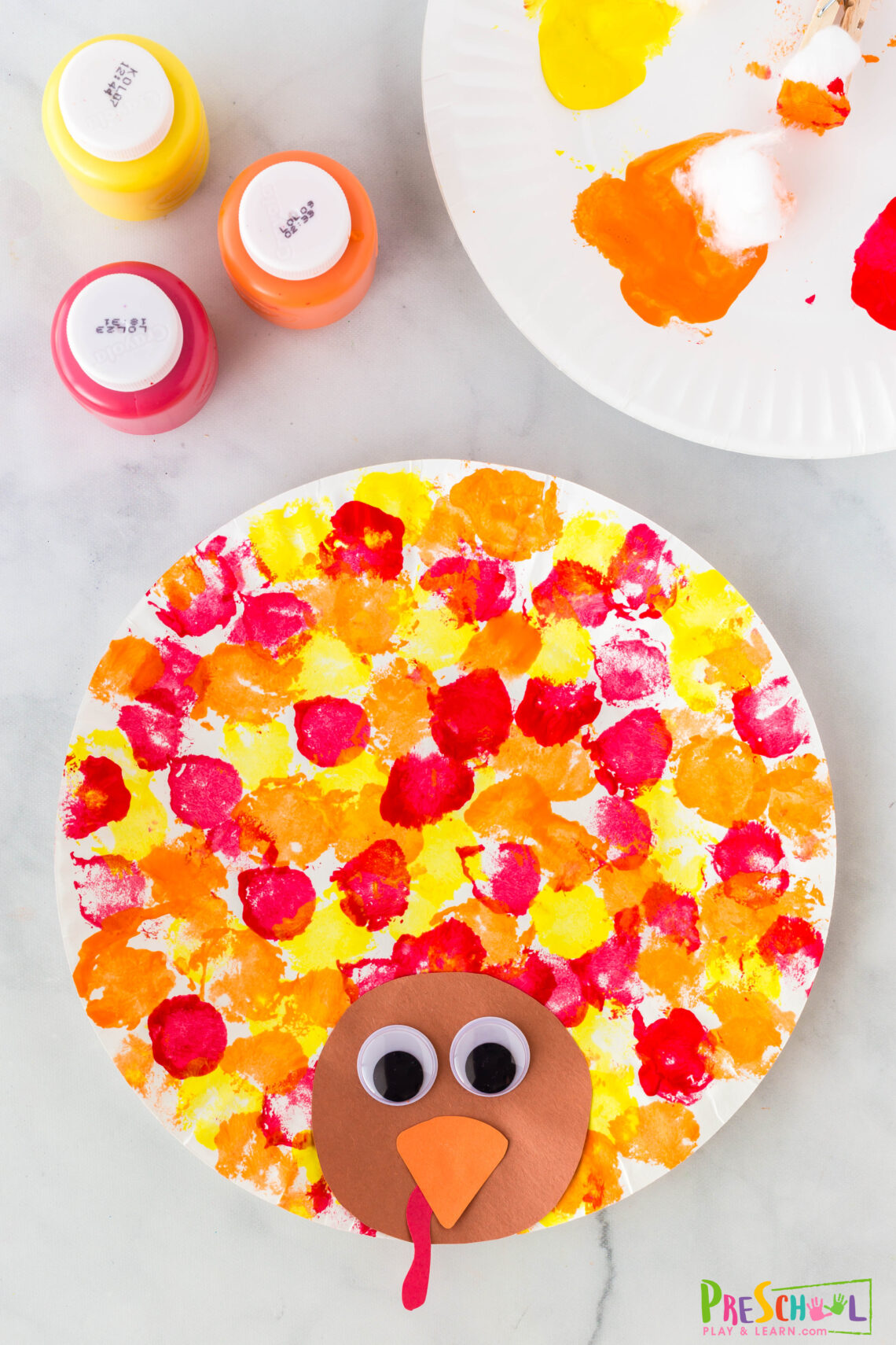 🦃 Paper Plate Fall Turkey Craft for Preschoolers in November
