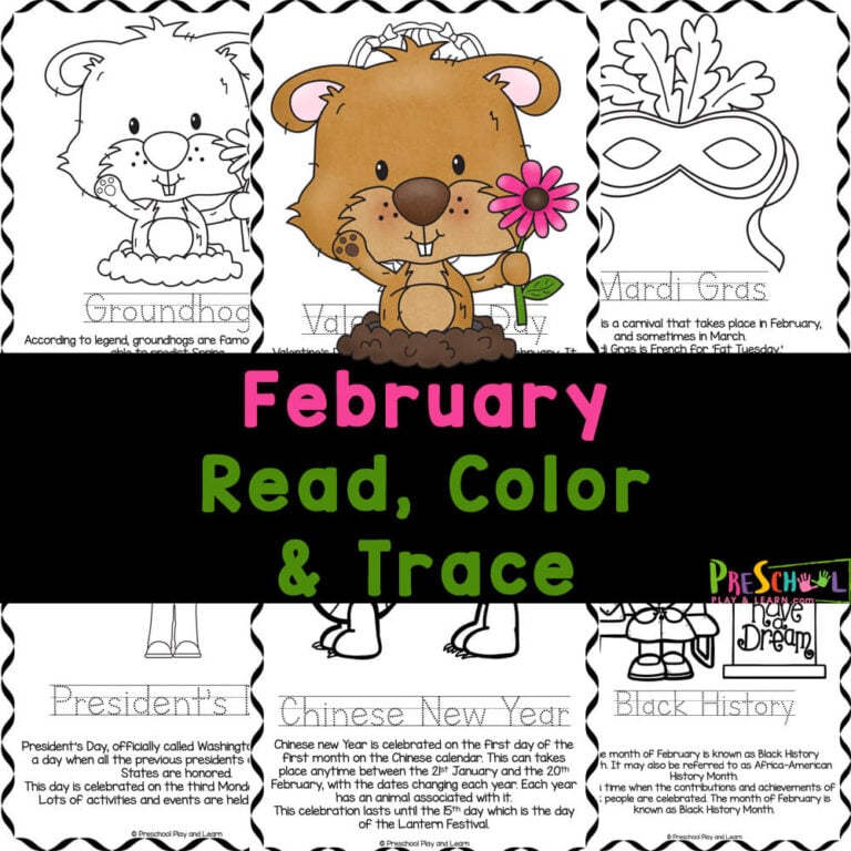 February Coloring Pages for Preschoolers