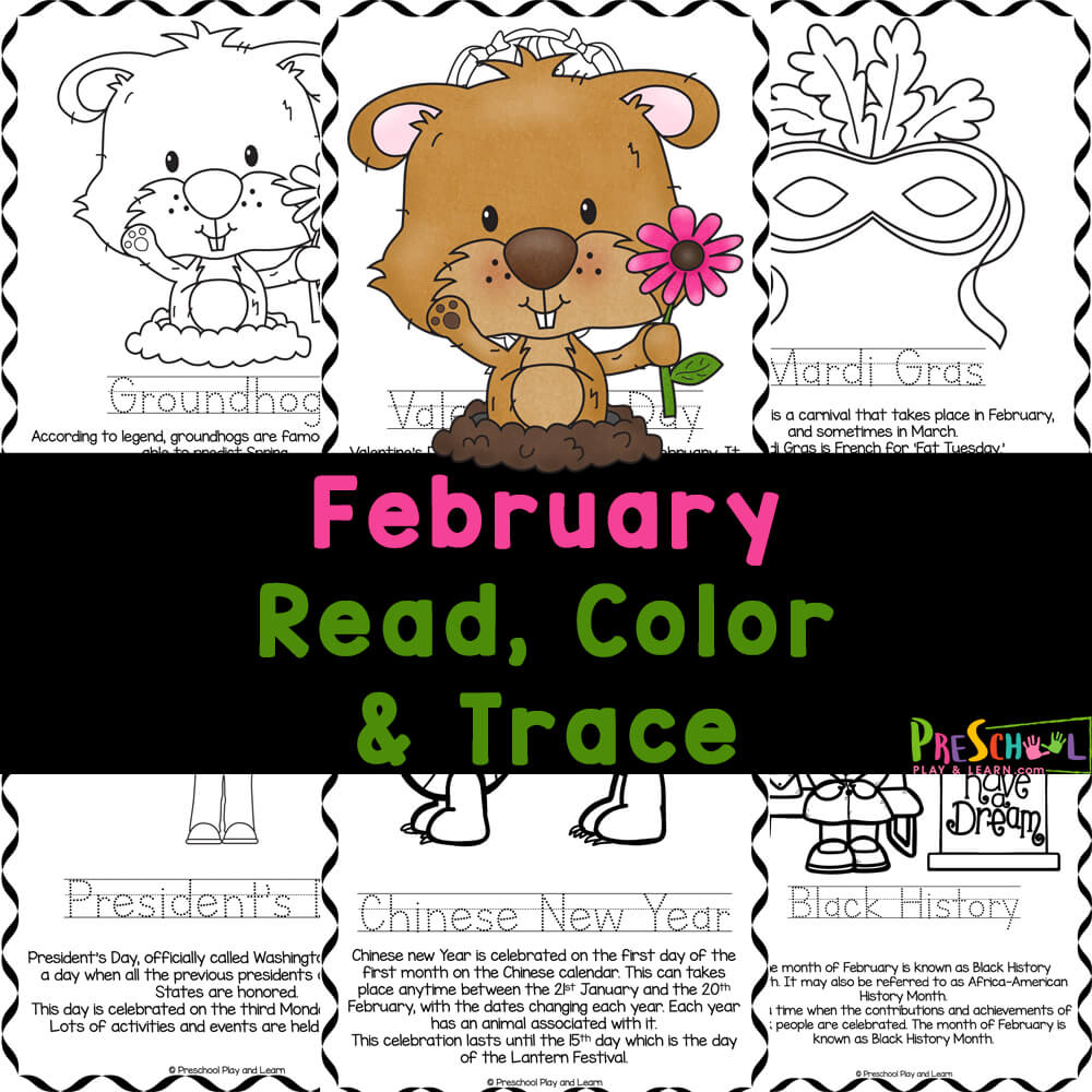 February coloring pages for kids to read, colour, and learn about Valentine's Day, Dental health, President's day, black history, and more!