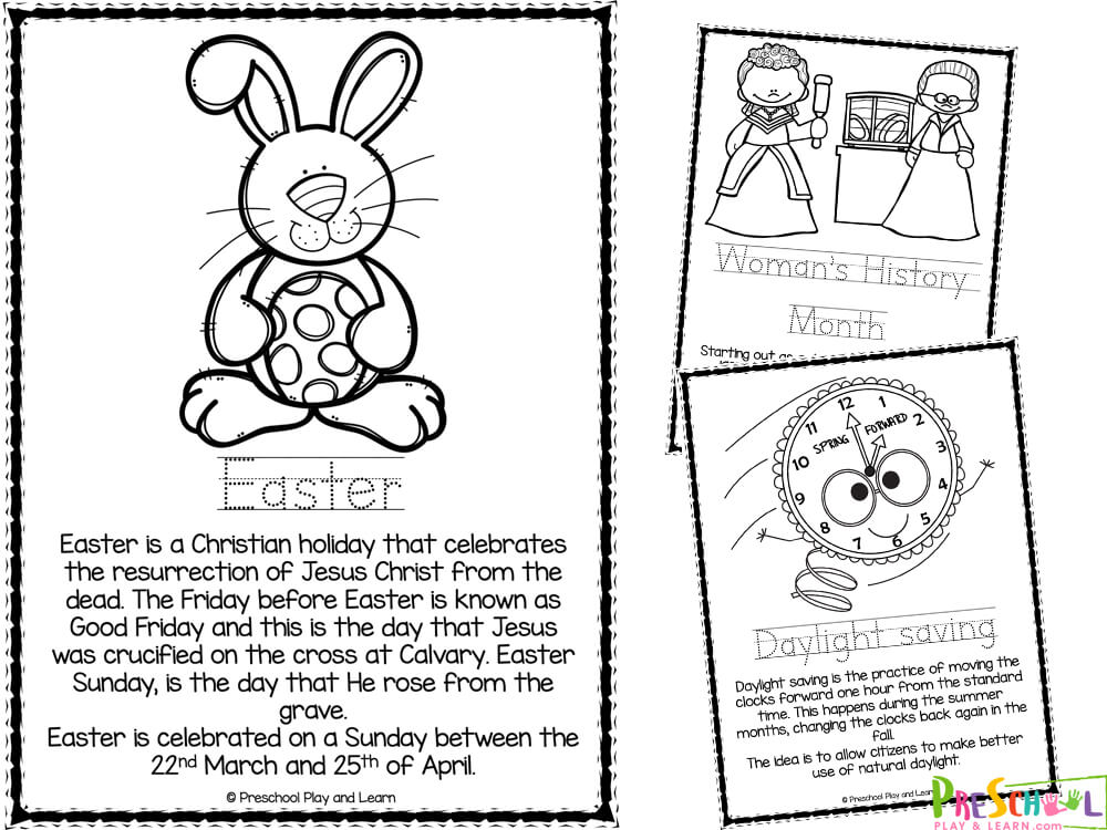 March coloring pages for preschoolers