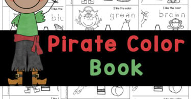 Teach colours name for kids with this free printable pirate mini book. Each page focuses on a different color to helping learning colors.