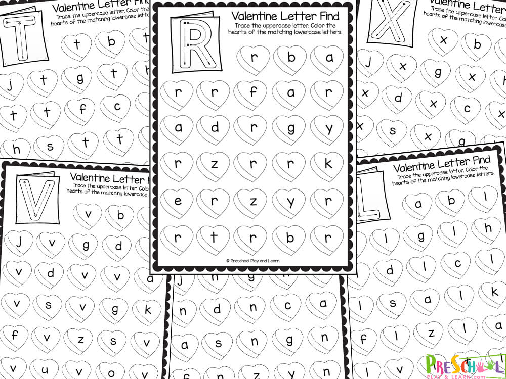 Valentine worksheets for preschool