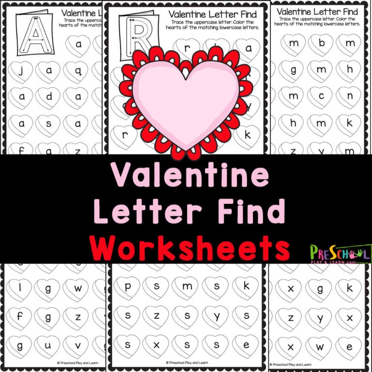 FREE Printable Valentine’s Day Letter Find Worksheets