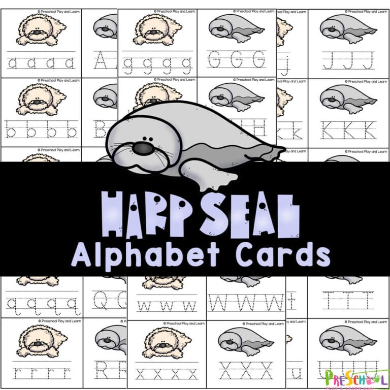 FREE Printable Harp Seal ABC Alphabet Cards