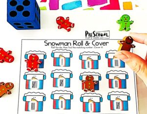 winter snowman math game